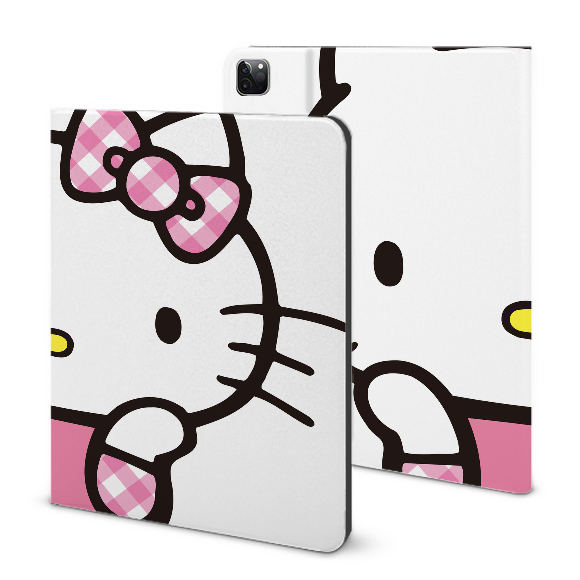 （画像用） Hello Kitty ハローキティ IPad ケース ブック型 PUレザー TPU 耐衝撃 軽量 薄型 ペン収納なし 全面保護 IPad 各モデル対応